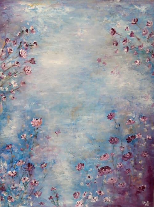 Time to bloom | Oil And Acrylic Painting in Paintings by Elena Parau. Item composed of canvas in contemporary or country & farmhouse style