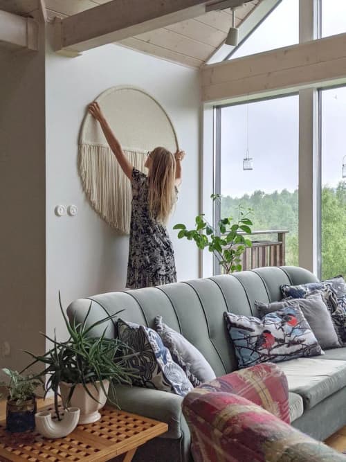 Circle wool macrame - Blanc Circle | Tapestry in Wall Hangings by Kat | Home Studio. Item composed of cotton & fiber compatible with boho and minimalism style