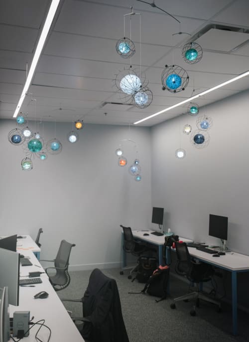 Orbs Suspended Lights Installation | Lighting Design by Claudine Gevry Studio. Item composed of glass