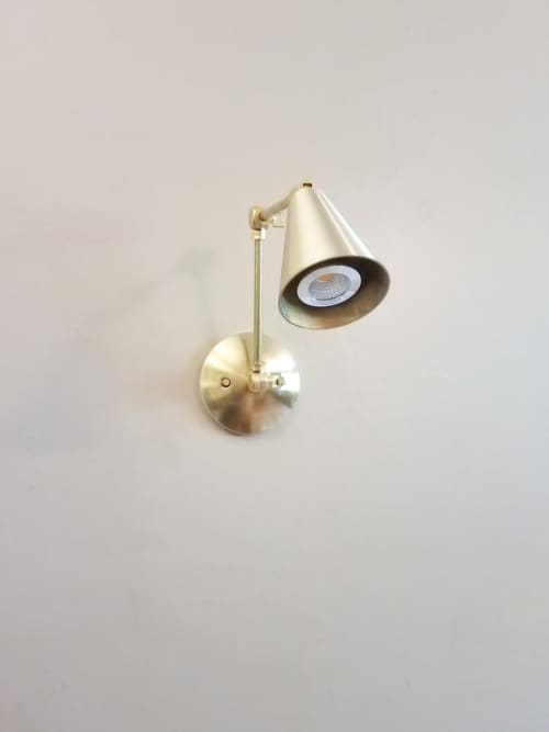 Kitchen Shelves Adjustable Wall Light - Industrial Sconce | Sconces by Retro Steam Works. Item composed of brass in mid century modern or industrial style