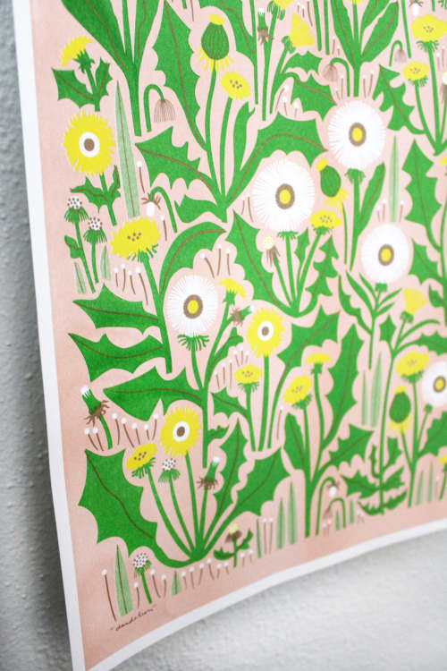 Dandelion Print | Prints in Paintings by Leah Duncan. Item made of paper works with boho & mid century modern style