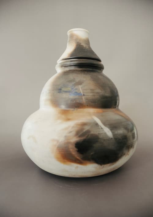 Minimilist Peephole - Large Saggar Vase | Vessels & Containers by Paysoneight Design by Dawn Palmer. Item made of ceramic