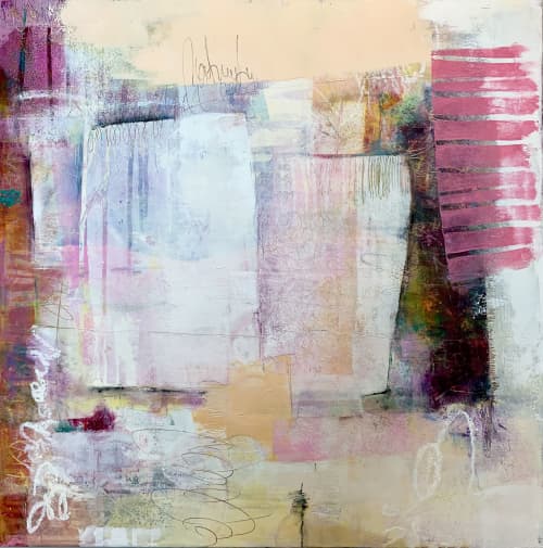 Capstones | Oil And Acrylic Painting in Paintings by Pamela K Beer Contemporary Fine Art. Item composed of birch wood and synthetic