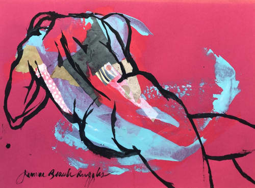 Patchwork | Mixed Media by Joanne Beaule Ruggles. Item composed of paper in mid century modern or contemporary style