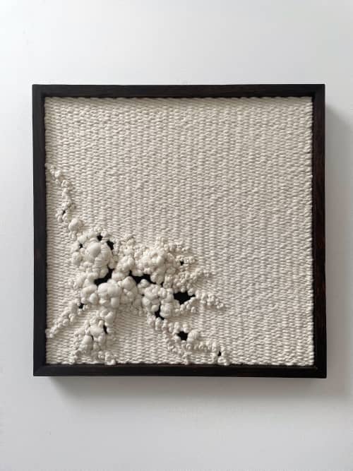 Woven wall art frame (TIde Pool 001) | Tapestry in Wall Hangings by Elle Collins. Item composed of oak wood & cotton compatible with minimalism and mid century modern style