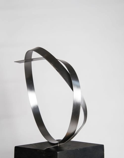 Steel Silver 5 | Sculptures by Joe Gitterman Sculpture. Item made of steel
