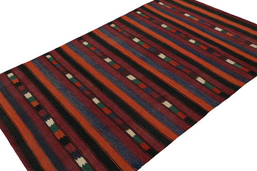 Vintage Afghani tribal Kilim Rug, with Stripes | Area Rug in Rugs by Rug and Kilim
