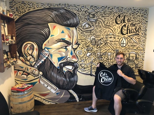 Cut To The Chase | Murals by Trent Thompson | Cut To The Chase Barber Shop in Livermore