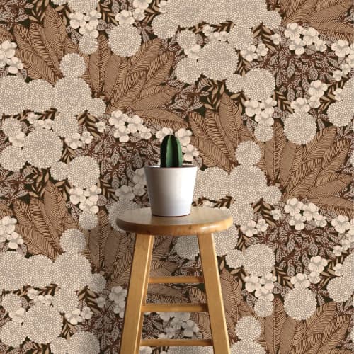 Bachman Bouquet Wallcovering: 24in wide x 10ft long | Wallpaper in Wall Treatments by Robin Ann Meyer. Item composed of paper compatible with contemporary and modern style