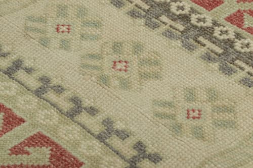 Vintage Turkish Rug in Beige and Cream with Geometric | Area Rug in Rugs by Rug and Kilim