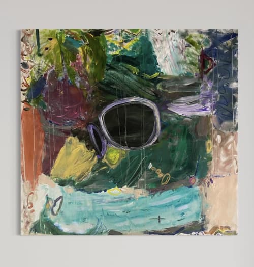 Gravity Well | Oil And Acrylic Painting in Paintings by Gaby Castro Joffroy. Item made of canvas works with contemporary & eclectic & maximalism style