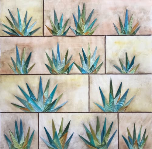 Magueyal | Watercolor Painting in Paintings by Laila Vazquez. Item composed of paper compatible with contemporary and japandi style