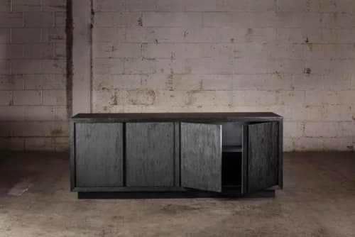 Brutal Black Oak Sideboard | Storage by NO AGE FURNITURE STUDIO. Item made of oak wood