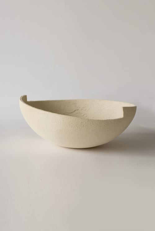 Organic unglazed decorative bowl, Minimal centerpiece | Decorative Objects by Àlvar Martínez Mestres. Item made of ceramic works with minimalism & contemporary style