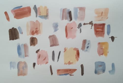 Abstract art-20 | Mixed Media in Paintings by Arttake. Item composed of canvas and paper in minimalism or contemporary style