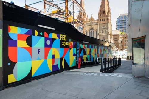 Metro Tunnel Mural Commission, Federations Square | Murals by Taj 'Deams' Alexander | Federation Square in Melbourne. Item composed of synthetic