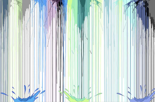 Drips Splash (White 1) | Prints in Paintings by Ryan Coleman. Item made of aluminum works with minimalism & contemporary style