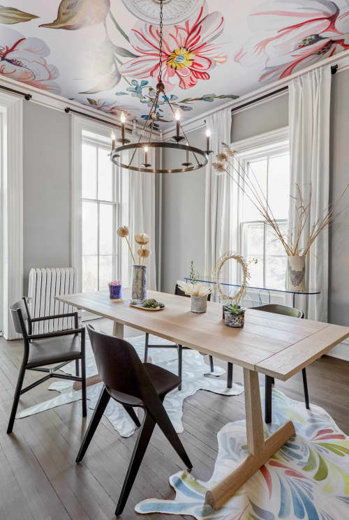 Custom handmade and hand painted canvas faux hide rugs | Area Rug in Rugs by Rowan Willigan. Item made of fiber