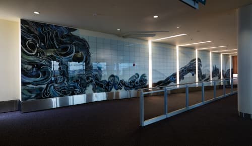 Interval | Public Mosaics by Barbara Cooper | TF Green Airport (Arrivals), Warwick, RI in Warwick. Item composed of ceramic
