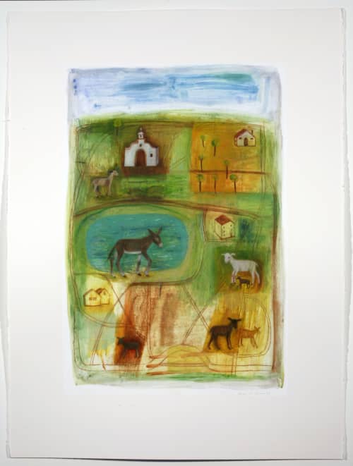 Roman Paths | Oil And Acrylic Painting in Paintings by Joanne Hammer. Item composed of canvas and paper