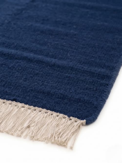 Handwoven Woolen Runner Rug | Rugs by Evergreen Carpets. Item composed of wool in boho or minimalism style