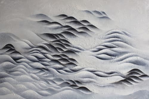 Floating in light | Oil And Acrylic Painting in Paintings by Francesca Borgo. Item made of wood & aluminum compatible with minimalism and contemporary style