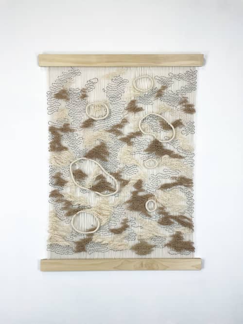 Psithurism, a topography of tenderness | Tapestry in Wall Hangings by Renata Daina. Item made of cotton with fiber works with minimalism & contemporary style
