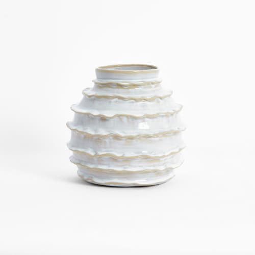 Holiday vase - shiny white | Vases & Vessels by Project 213A. Item made of stoneware works with contemporary style