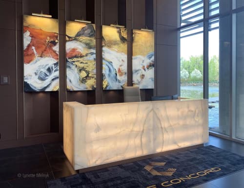 Where Glistening Waters Flow | Oil And Acrylic Painting in Paintings by Lynette Melnyk | The Concord in Calgary. Item composed of synthetic