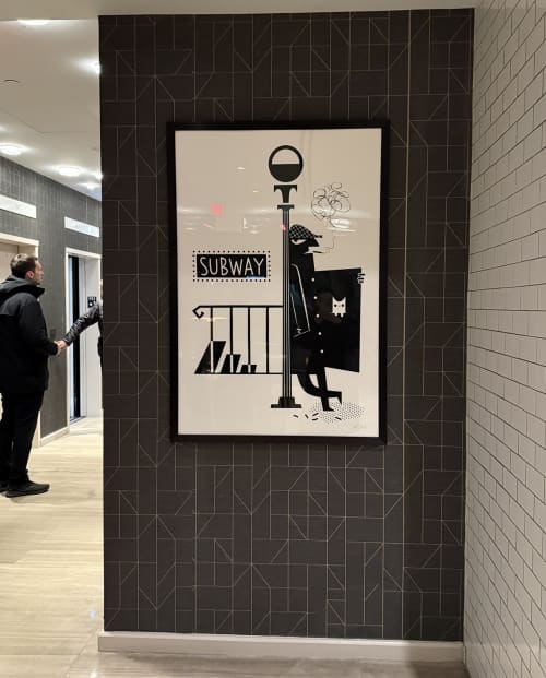Bad Larry — Hotel Lobby Installation | Prints by Kirsten Ulve | INNSiDE by Meliá New York NOMAD in New York. Item made of canvas & paper compatible with minimalism and contemporary style