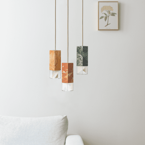 Lamp/One Colour Edition Chandelier | Chandeliers by Formaminima. Item composed of brass and marble