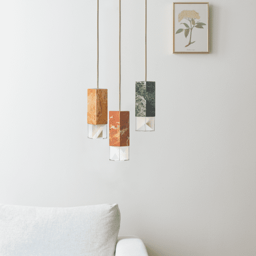 Lamp/One Colour Edition Chandelier | Chandeliers by Formaminima. Item composed of brass and marble in contemporary style