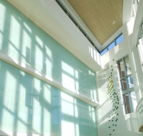 “Cascade of Tranquility” | Wall Sculpture in Wall Hangings by Lea de Wit | Johns Hopkins Medicine in Bethesda. Item composed of glass