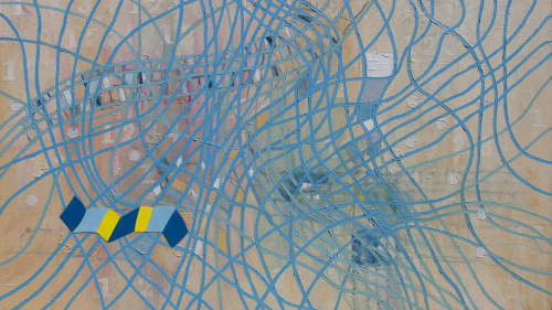 Processing the Answer II | Collage in Paintings by Sabre Esler. Item made of canvas works with contemporary & modern style