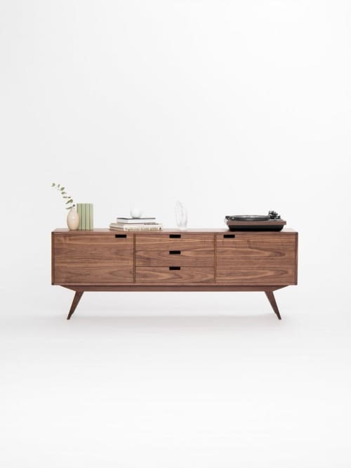 HEIM -Sideboard, credenza, dresser, commode - made of black | Storage by Mo Woodwork | Stalowa Wola in Stalowa Wola. Item composed of oak wood compatible with minimalism and mid century modern style