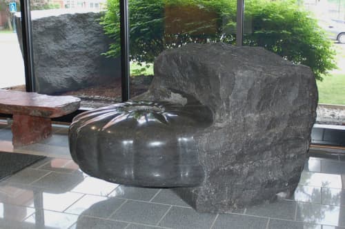 Emerging Ammonite | Sculptures by Jim Sardonis | University of Vermont in Burlington. Item made of marble