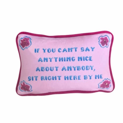 velvet GOSSIP GIRL sassy quote toss pillow | Pillows by Mommani Threads. Item made of fabric works with traditional & transitional style