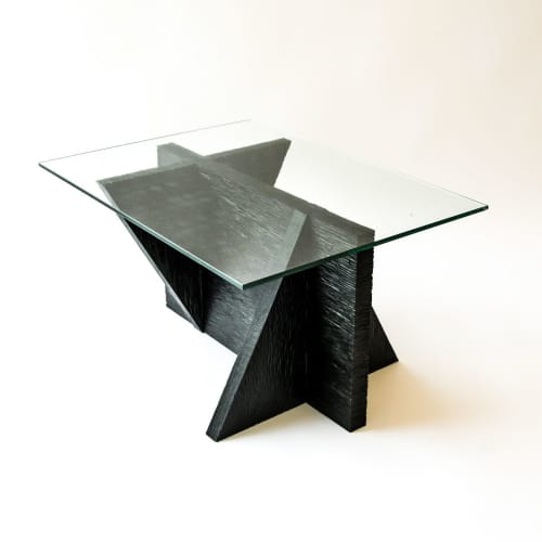 Triads Coffee Table | Tables by Madison Flitch. Item composed of oak wood and glass in minimalism or contemporary style