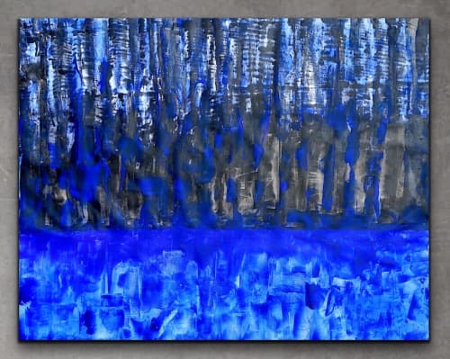 Into The Blue | 40x51 | Ultramarine Large Abstract Canvas Yv | Oil And Acrylic Painting in Paintings by Jacob von Sternberg Large Abstracts. Item made of canvas & synthetic