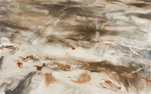 OCEAN SHORES - FOG 1 | Oil And Acrylic Painting in Paintings by Betty Jo Costanzo. Item made of canvas with synthetic