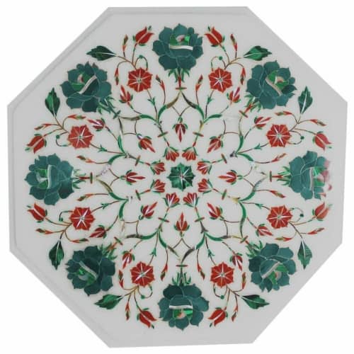 white marble table, coffee table, end table, tabletop | Tables by Innovative Home Decors. Item made of marble works with country & farmhouse & art deco style