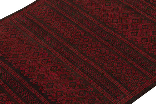 Vintage Persian Kilim in Red and Black Geometric Patterns | Area Rug in Rugs by Rug and Kilimareaar