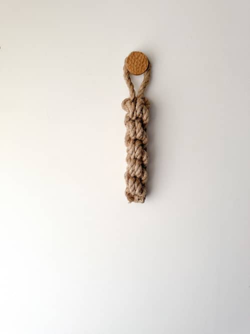 Knot 009 | Jute Sculpture Wall Hanging | Wall Sculpture in Wall Hangings by Ana Salazar Atelier. Item made of oak wood with fiber works with country & farmhouse & japandi style