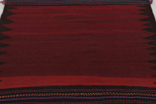 Vintage Sofreh Persian Kilim, Square Rug in Deep Red Open | Area Rug in Rugs by Rug and Kilim