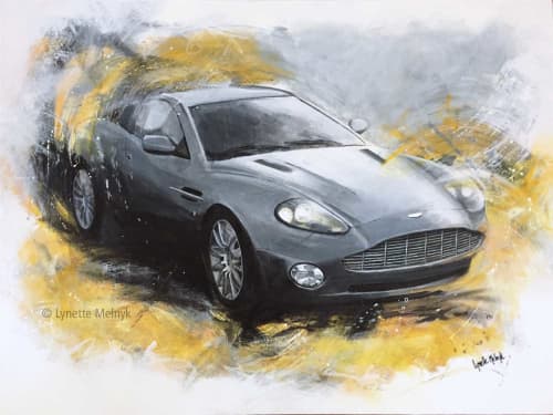 Martin, Aston Martin - Follow Your Path abstract car | Oil And Acrylic Painting in Paintings by Lynette Melnyk. Item composed of canvas