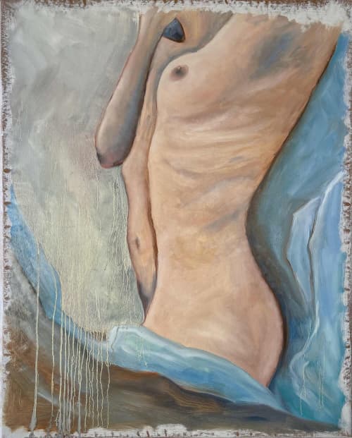 Found within Oneself | Oil And Acrylic Painting in Paintings by Eve Devore. Item composed of paper and synthetic in minimalism or mid century modern style