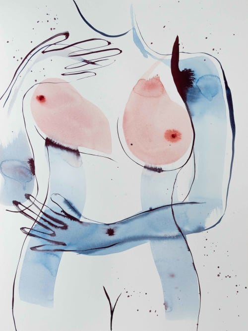 Self Love III | Watercolor Painting in Paintings by Eve Devore. Item composed of paper in boho or contemporary style