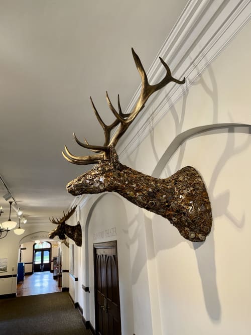 Level Up Your Game -ELK | Sculptures by KIRSTEN KAINZ | Bozeman, MT in Bozeman. Item made of metal works with contemporary & country & farmhouse style