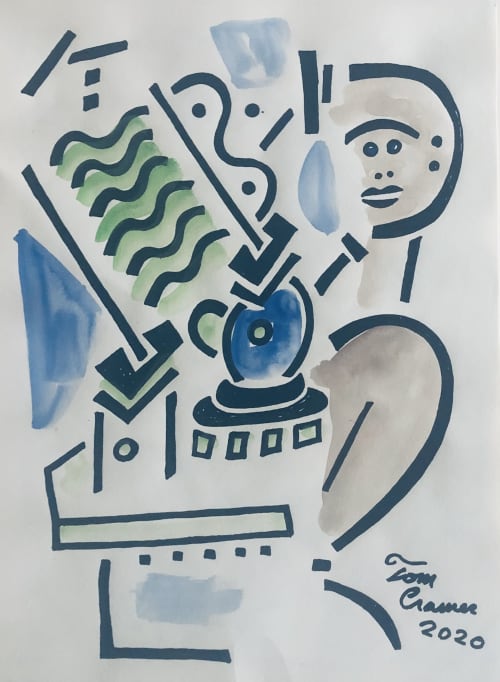 figure  in interior | Watercolor Painting in Paintings by Tom Cramer. Item composed of paper