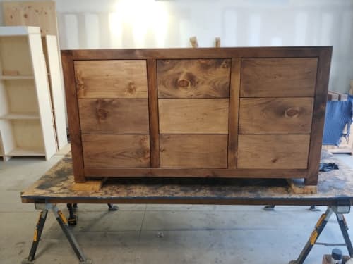 Model #1077 - Custom Kitchen Island | Countertop in Furniture by Limitless Woodworking. Item made of maple wood compatible with mid century modern and contemporary style